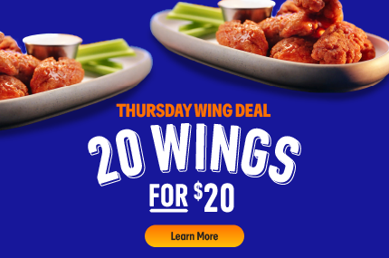 Thursday Wing Deal 20 Wings for $20