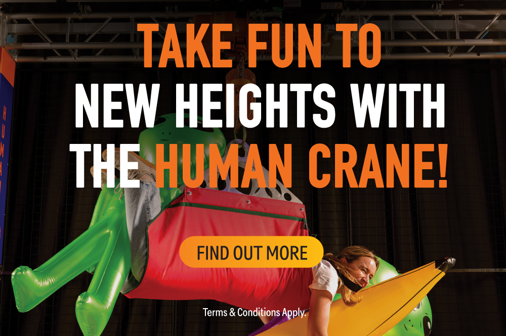 Drop in this spring break and try out the brand new Human Crane, only at Dave & Buster’s. Strap in to become the claw of your favorite arcade game  and grab new prizes and fun.