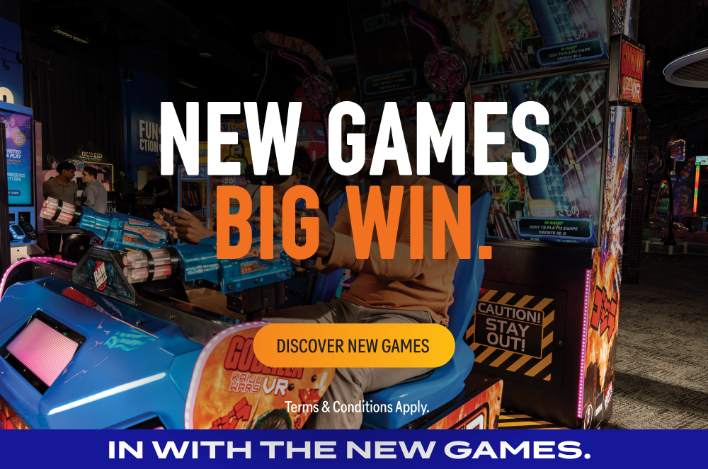 At our Spring Break of Big Big Games, you can play new and exclusive games. Add in over 150 games you already love and Dave & Buster's is basically a cheat code for the most fun Spring Break ever.