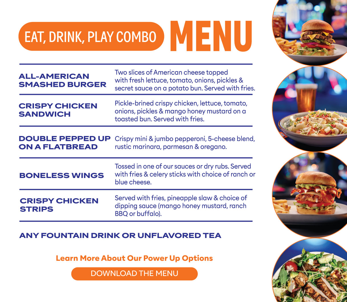 Dave and busters menu discount