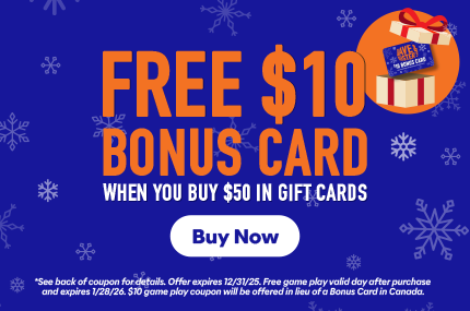 Free $10 Bonus Card with Purchase of $50 in Gift Cards