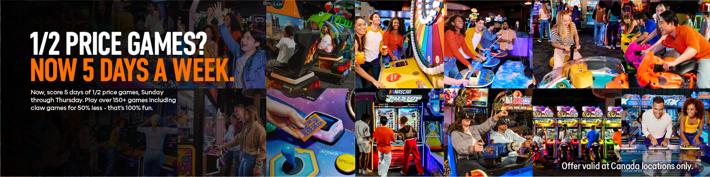 Half Priced Games Sun-Thurs - Available in Canada Only